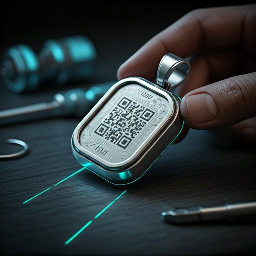 QR code silver tag blank